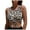 A2-Brown, variant on Women's Summer Cut Out Tie Knot Front Scoop Neck Tank Crop Top Quick Dry Bikini Swimsuit Top for Beach Black, M