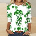 thumbnail image 2 of ZyeKqe St. Patrick's Day Shirt Women 3/4 Sleeves Blouses Cute Graphic Print Shirts Tees Crewneck Pullover Tops, 2 of 3