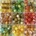 thumbnail image 6 of 8/10/12mm Large Multi-Color Vintage Oil Painting Resin Beads - Green, Blue, Pink, Golden, Brown, Turquoise, Yellow, White, Spherical Craft Beads for DIY Jewelry Making, Necklace, Earrings, 6 of 13