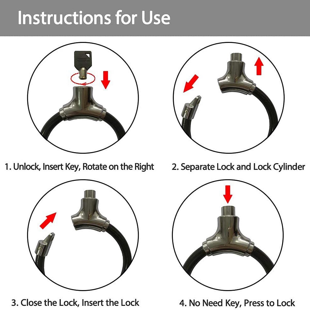 KAWELL Bike Lock 12mm Anti Theft Kids Bicycle Lock, Lightweight Unbreakable Bike Wheel Locks Disc Lock Heavy Duty with 2 Keys for Road/Mountain/Commute Bike Gift for Child Kids