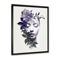 thumbnail image 2 of Designart "Abstract Woman in Purple Yin Yang II" Fashion Framed Wall Art - Glam Purple Woman Abstract Hallway Framed Wall Art Decor, 2 of 6