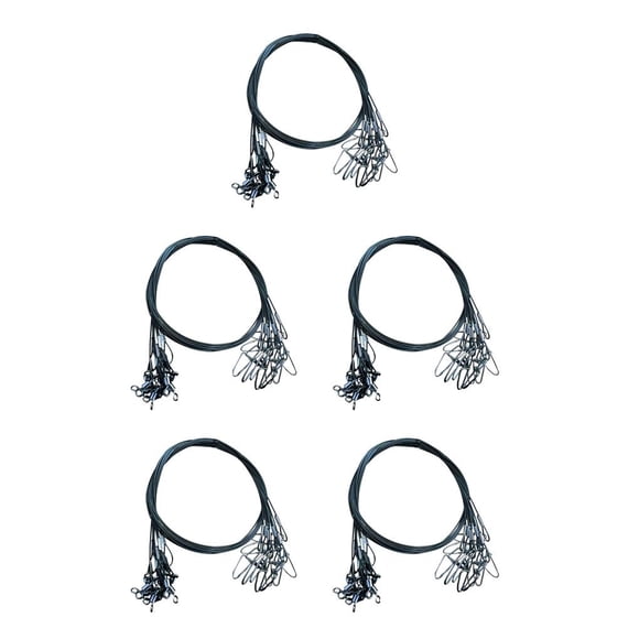 Soidarity Líderes de pesca de alambre de grueso de 50CM 150Lb con broches giratorios Accesorios de aparejos de línea de acero inoxidable Type5 NO5