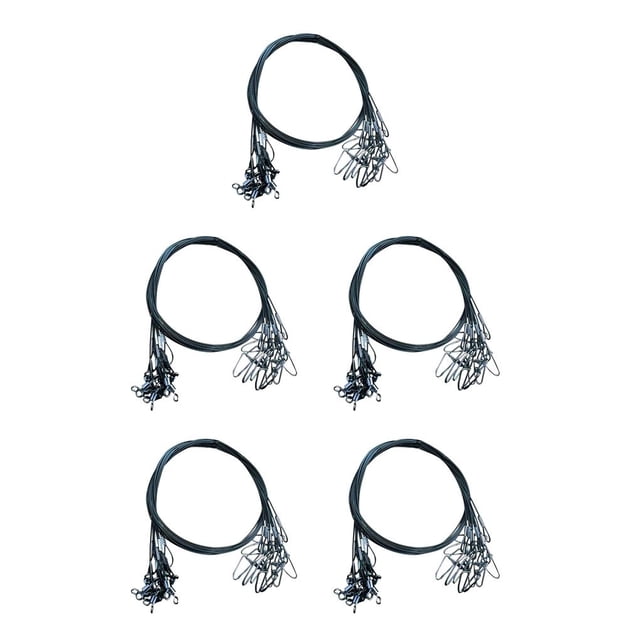 Soidarity Líderes de pesca de alambre de grueso de 50CM 150Lb con broches giratorios Accesorios de aparejos de línea de acero inoxidable Type5 NO5