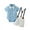 Blue, variant on Baby Boy Clothes Suit Romper Suspender Trousers Pants Bowtie Hat Gentleman Outfit 0-18M 3pcs