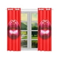 thumbnail image 2 of BSDHOME Red Lips Window Curtain Kitchen Curtain 26x39 inches (Two Piece), 2 of 3