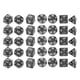 thumbnail image 1 of Juego de 35 dados de plástico con patrón de perlas, números blancos, dados poliédricos para juegos de escritorio, educación, color negro., 1 of 14