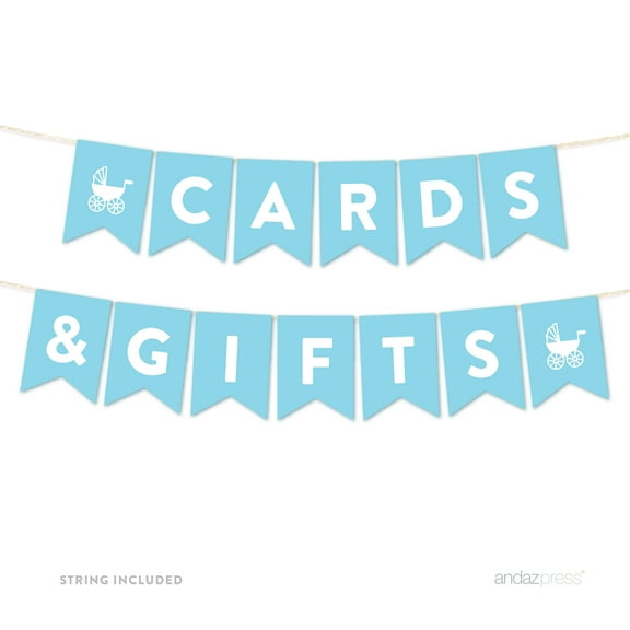 Cards & Gifts Baby Blue Boy Baby Shower Hanging Pennant Garland Party Banner