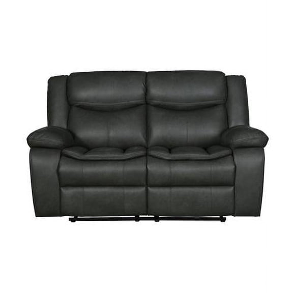 HomeRoots Gray Loveseat - 64 x 36 x 40 in.
