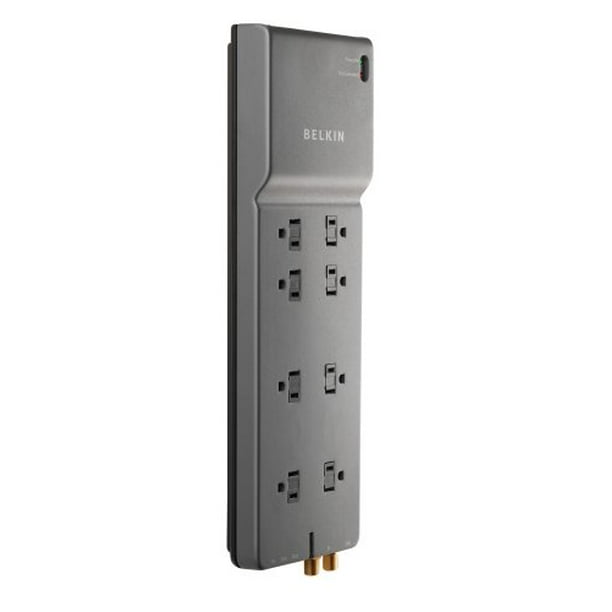 Belkin BE10823006 8Outlet Power Strip Surge Protector w/ Flat Plug