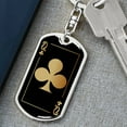 thumbnail image 6 of Queen Of Clubs Gold Keychain Dog Tag Stainless Steel or 18k Gold, 6 of 16