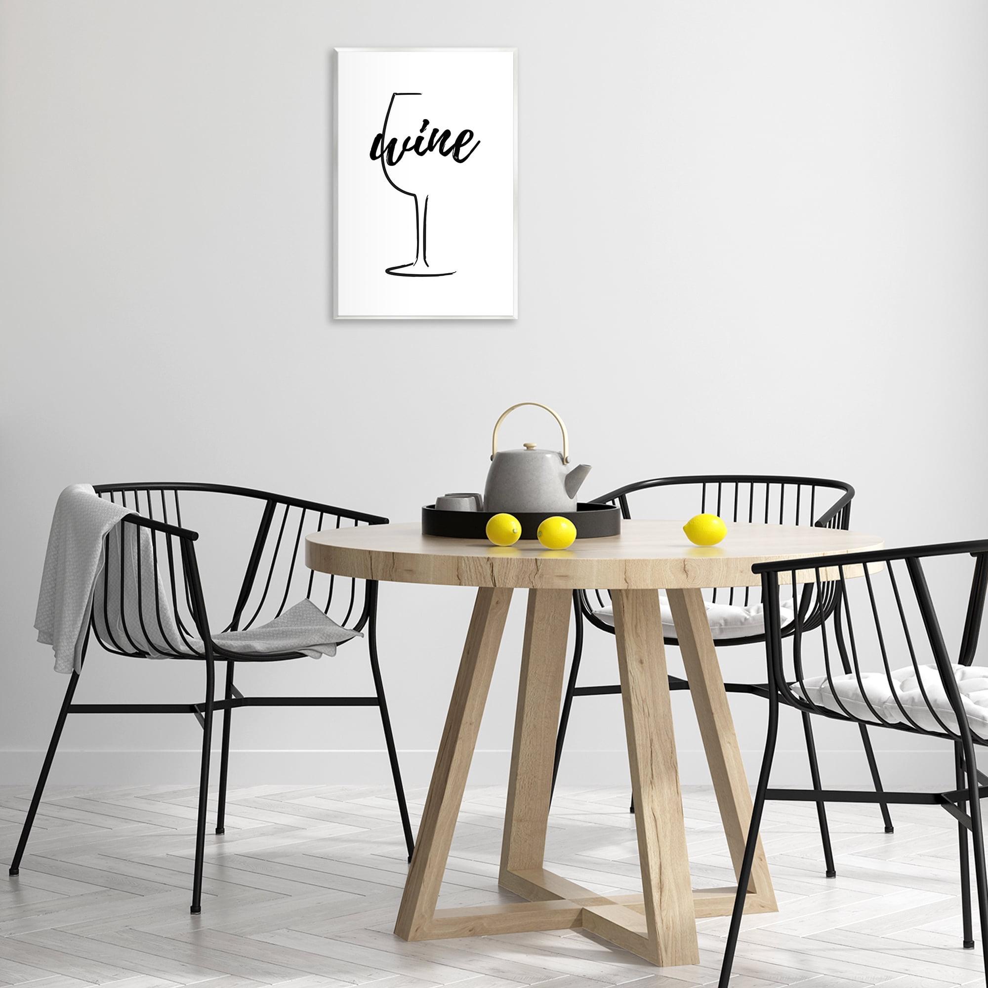 Stupell Industries Minimal Wine Glass Food & Beverage Painting Unframed Art Print Wall Art, 13 x 19