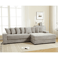 thumbnail image 3 of Oversized Two-Piece Couches, L Shaped Sofa, Corduroy, Right Chaise Daybed,with Armrests,Eight Throw Pillows,Corner Sofa,Easy To Assemble, Gray, 3 of 7