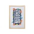 thumbnail image 1 of Wording Wall Art with Frame, I am not Lazy I am in Energy Saving Mode Flowers Leaves Print, Printed Fabric Poster for Bathroom Living Room, 23" x 35", Multicolor, by Ambesonne, 1 of 2