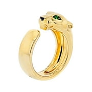 Cartier Panthere De Cartier Tsavorite Garnets Onyx Ring 18K Yellow Gold Size 55