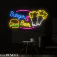 thumbnail image 2 of Glowneon Burger & Beer Wall Led Light, Burger Beer Restaurant Decor, 2 of 5