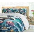 thumbnail image 5 of Ambesonne Nautical Duvet Cover Set, Underwater Around Anchor, King, Teal Pink and Coconut, 5 of 6