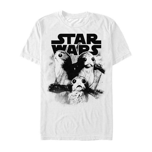Men's Star Wars The Last Jedi Porg Friends  Graphic Tee White Medium