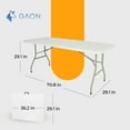 thumbnail image 4 of Folding table for Outdoor, Portable Table for Parties and Events,  Weight Capacity: 286.6 lbs, White, 4 of 7
