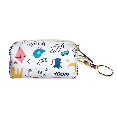 ACDANC Dog Poop Bag Holder for Leash,Dog Waste Bag Dispenser,Soft Portable Doggie Poop Bag Dispenser (White)