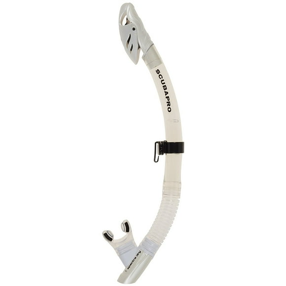 Snorkel SCUBAPRO Spectra Dry con válvula de purga, transparente y blanco