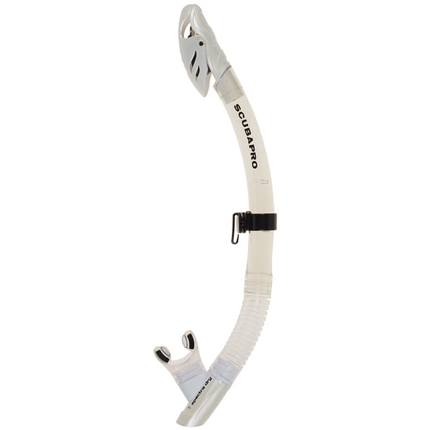 Snorkel SCUBAPRO Spectra Dry con válvula de purga, transparente y blanco