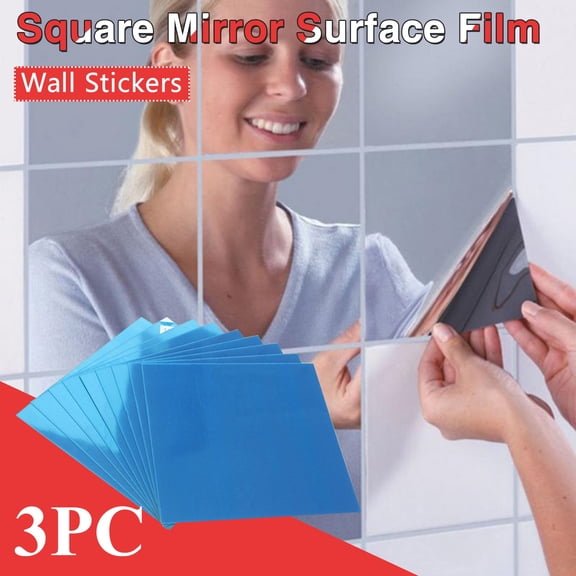 Kids Wall Stickers,Square Mirror Surface Film Wall Stickers Adhesive Decoration 15 CM X 15 CM