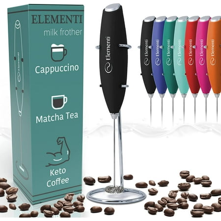 

Elementi Milk Frother for Coffee - Handheld Milk Frother - Coffee Frother Handheld (Black)