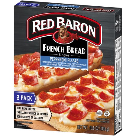 Red Baron Pizza, French Bread Singles Pepperoni, 2 Ct, 10.80 oz