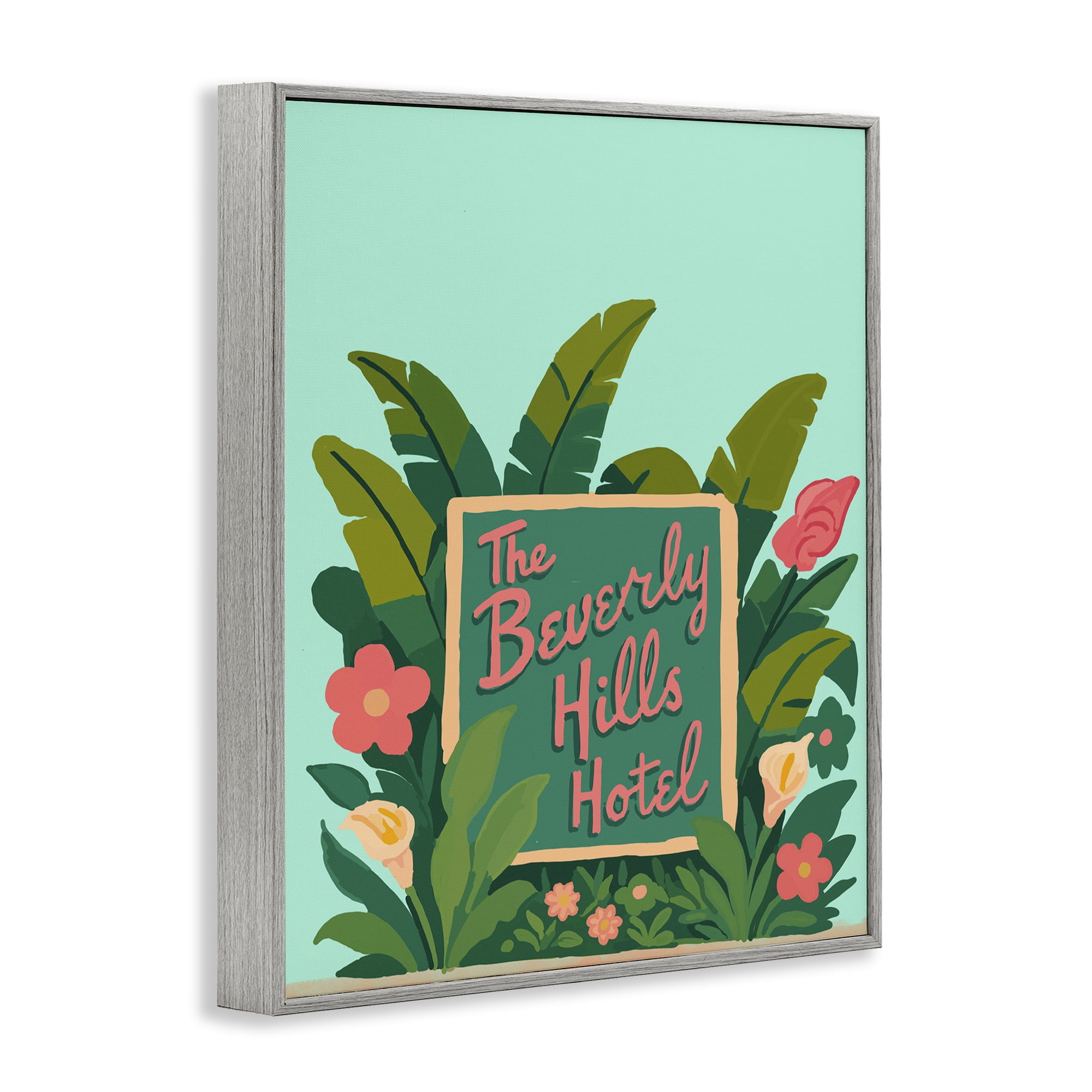 Stupell Industries Beverly Hills Hotel Gray Framed Giclee Art, design by Amelia Noyes