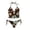 a-72Brown36, variant on VNKIDY Womens Tropical Floral Print Halter Tankini Set With Tie Front Top Side Tie Bikini Bottoms For Beach Days Pool Parties Summer Vacations Water Activities Leisure Swimwear