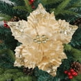 thumbnail image 5 of Artificial Christmas Flowers for Tree Decorations - Glitter Festive Floral Stems for Wreaths, Parties & Holiday Decor - Sturdy Cloth & Plastic Elegant Blooms, 5 of 6