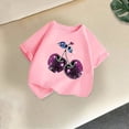 thumbnail image 3 of Tfken Soft Comfy Tops For Girls Daily Wear Holiday Short Sleeve Tees Tshirts Graphic Print T-Shirts Fashion Child Stretch Clothes Size 4-6 Years, 3 of 4