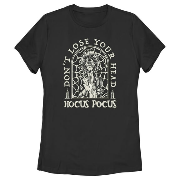 Women's Hocus Pocus 2 Billy Butcherson Lose Your Head Graphic Tee Black Large