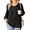 Black, variant on Zeagoo Womens Plus Size Tops Puff Long Sleeve T-Shirts Pleated V Neck Tunics Fall Dressy Casual Loose Blouse