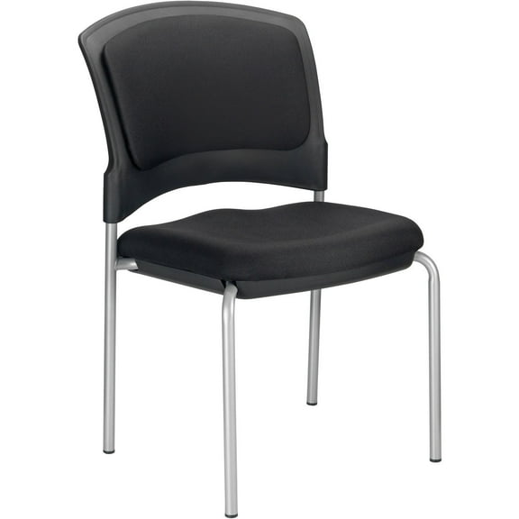 Interion Brookville Collection Guest Chair With Mid Back Fabric Black