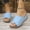 Light Blue, variant on Leather Open toe Slide Sandals for Women, Wedge Heel Platform Mules, Comfortable Casual Shoes for Beach, Pool, And Daily Wear Brown 37