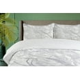 thumbnail image 4 of Ambesonne Marble Print Duvet Cover Sets, Fracture Lines Veins, 2-Queen, Pale Grey White, 4 of 7