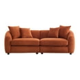 thumbnail image 5 of Christopher Knight Home 87" Curved 3-Seater Modern Velvet Upholstered Sofa, Orange-Red, 5 of 6