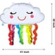 thumbnail image 2 of 6 Pieces 30 Inch Rainbow Cloud Shaped Foil Balloons Rainbow Foil Mylar Balloons Smiling Face Tassel Balloons For Rainbow Themed Party Decorations, 2 of 5