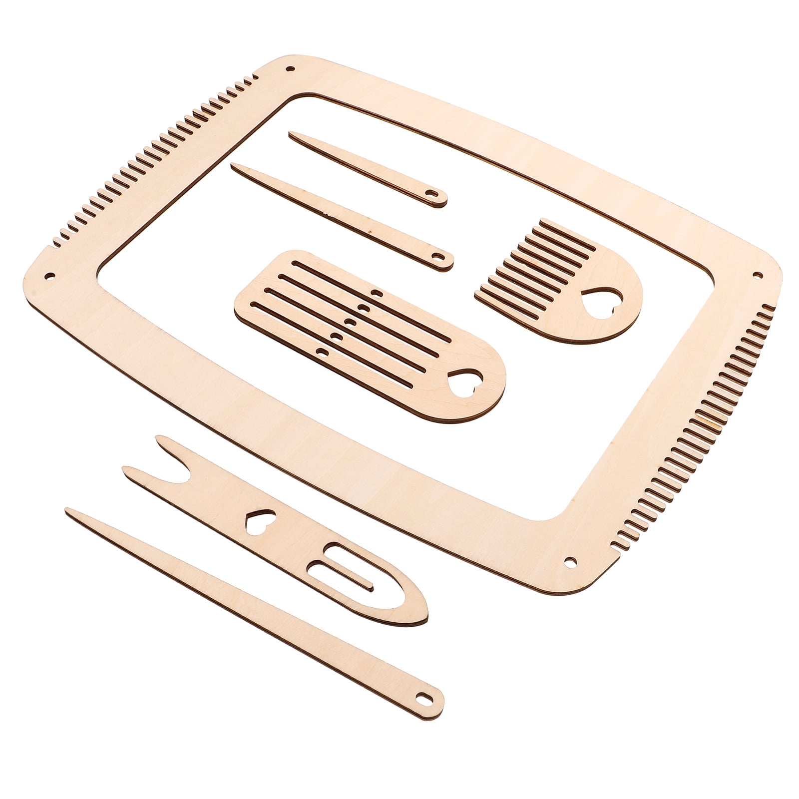 BERTDOMD 1 Set Wooden Weaving Crochet Shuttles Weaving Loom Kit For Diy Crafts Wood Weaving Tools