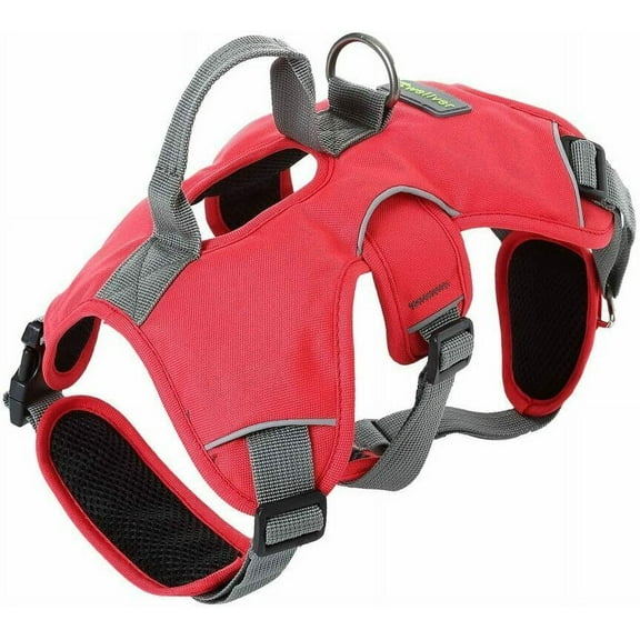 JUNELILY Pet Harness for Dogs Cats | Adjustable Soft Padded Vest Neck Support w/ Handle (Large)