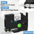 thumbnail image 3 of 3-Pack P Touch Label Tape Replacement for Brother TZe-231 TZe TZ Tape 12mm 0.47 Laminated White Compatible for Brother Label Maker PT-D210 PT-D220 PT-H110 PT-D400 PT-D610BT D410 D600 D460BT, 3 of 12