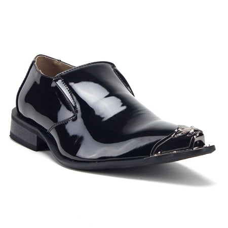 

J aime Aldo Men s Urban Pointy Metal Tip Slip On Loafers Formal Dress Shoes Black 7