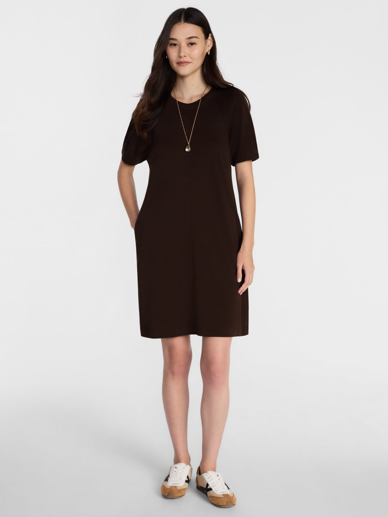 Scenario Women's and Women's Plus Mini Dress with Short Raglan Sleeves, Sizes XS-4X