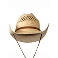 thumbnail image 3 of Top Headwear Women's Raffia Cowboy Hat - Western Raffia Outback Widebrim With Leather Chin Cord, Natural, 3 of 3