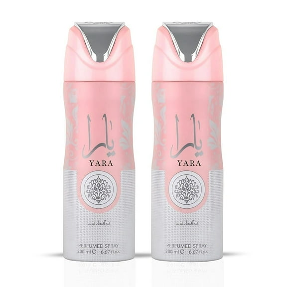 Yara Deodorant Spray 200ml (6.7 oz) for Women by Lattafa | Stay Fresh With a Soft Blend of Orchid, Tropical Fruits & Creamy Vanilla. (Pack of 2)