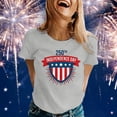 thumbnail image 2 of Freedom 250 USA Anniversary Graphic T Shirts for Women Comfortable Short Sleeve Round Neck Tee Soft Daily Wear Blouse for Outing Crew Neck Grey M, 2 of 4