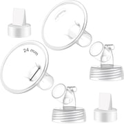 Maymom Two-Piece Wide Neck Pump Parts Compatible with Spectra S1 S2 (24 mm Flange with Valve)