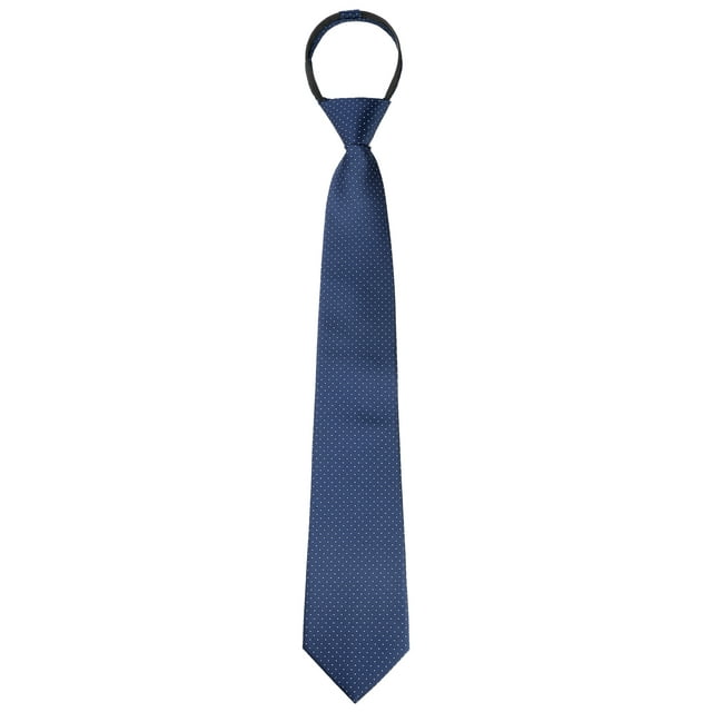Corbata ajustable con cremallera INSPIRE CHIC para hombres, corbata de cuello para ocasiones casuales y formales, azul marino - 5 18.9" × 3.2"