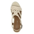 thumbnail image 3 of SUN STONE Womens Ivory 1" Platform Woven Comfort Adjustable Cushioned Slip Resistant Esme Round Toe Wedge Buckle Slingback Sandal 5.5 M, 3 of 4